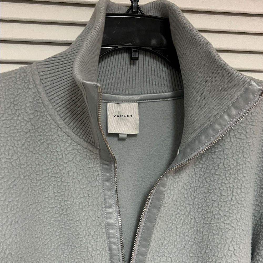 Varley Soft Fleece Zip Pullover Jacket Pearl Blue Size Large